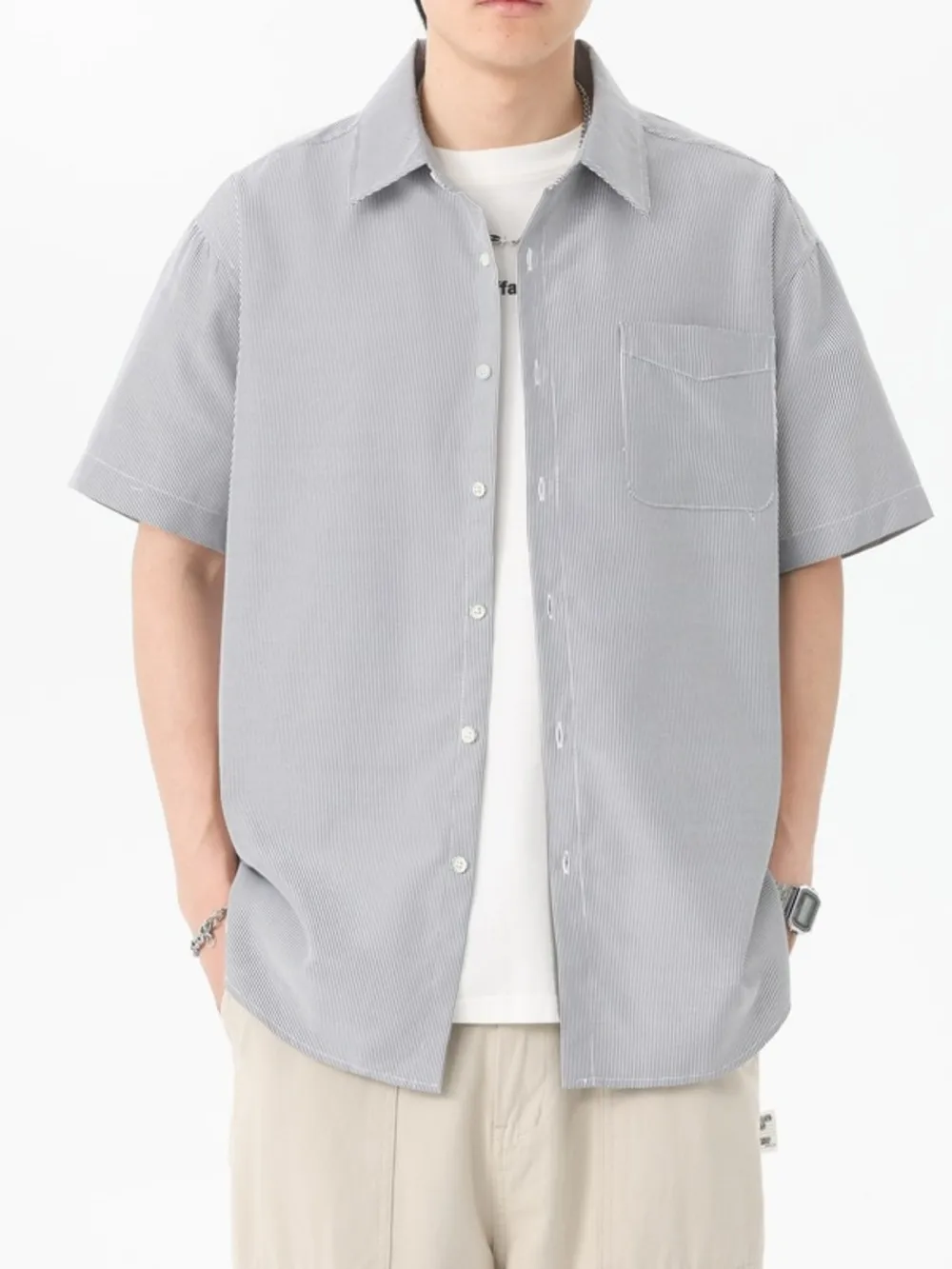 Men's Plus Size Casual Short-Sleeve Shirt