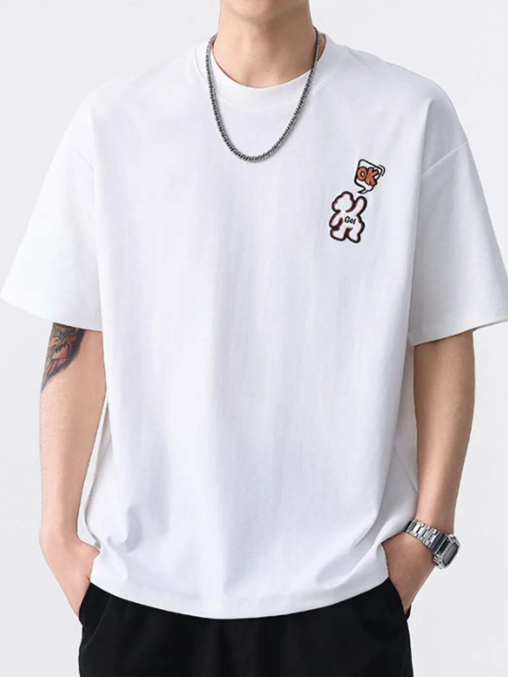 Men's Plus Size Round Neck Short Sleeve T-Shirt, image 4