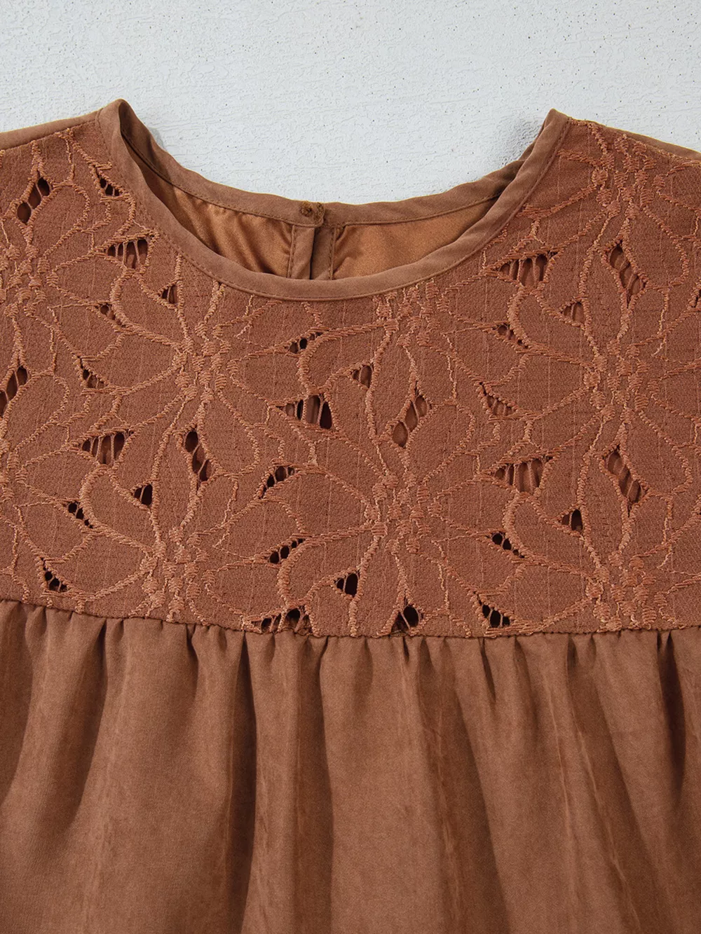 Floral Lace Crochet Tiered Ruffled Mini Dress, image 4
