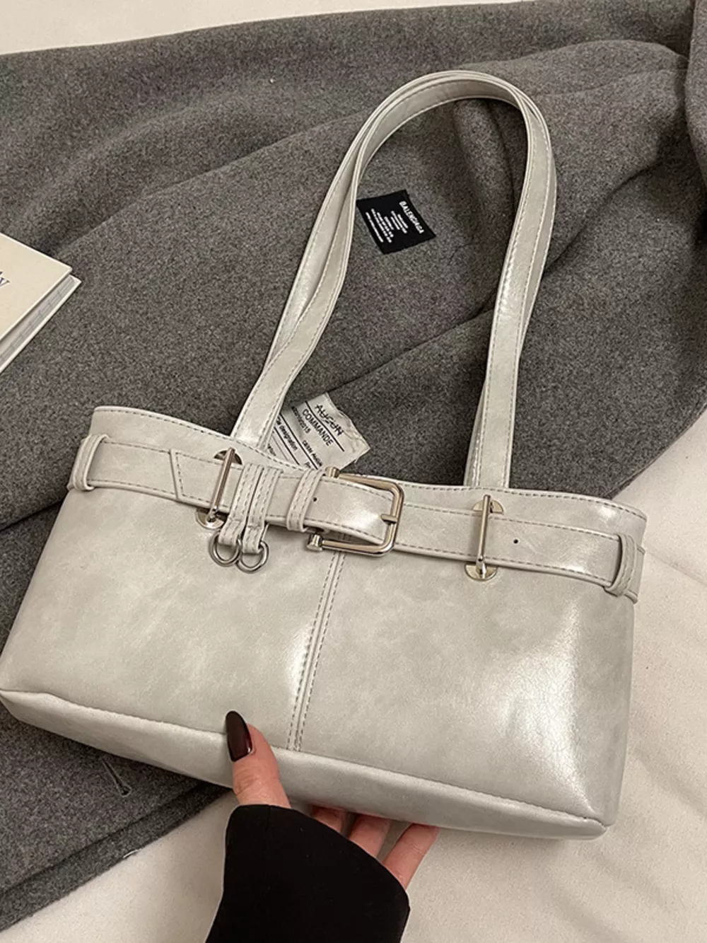 Buckle Decor Shoulder Bag, image 13