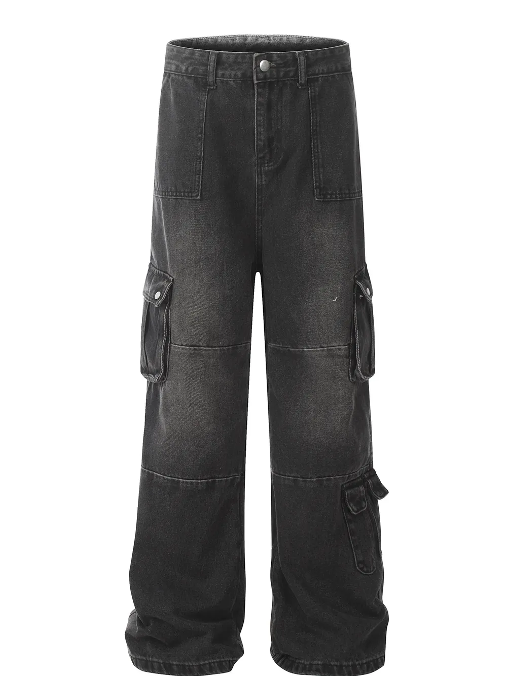 Men's Vintage Washed Cargo Denim Jeans