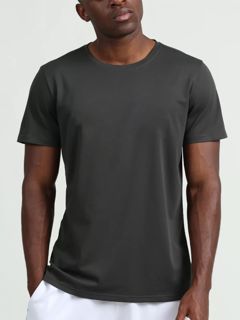 Men's Plus Size Solid Color Round Neck T-Shirt, image 4