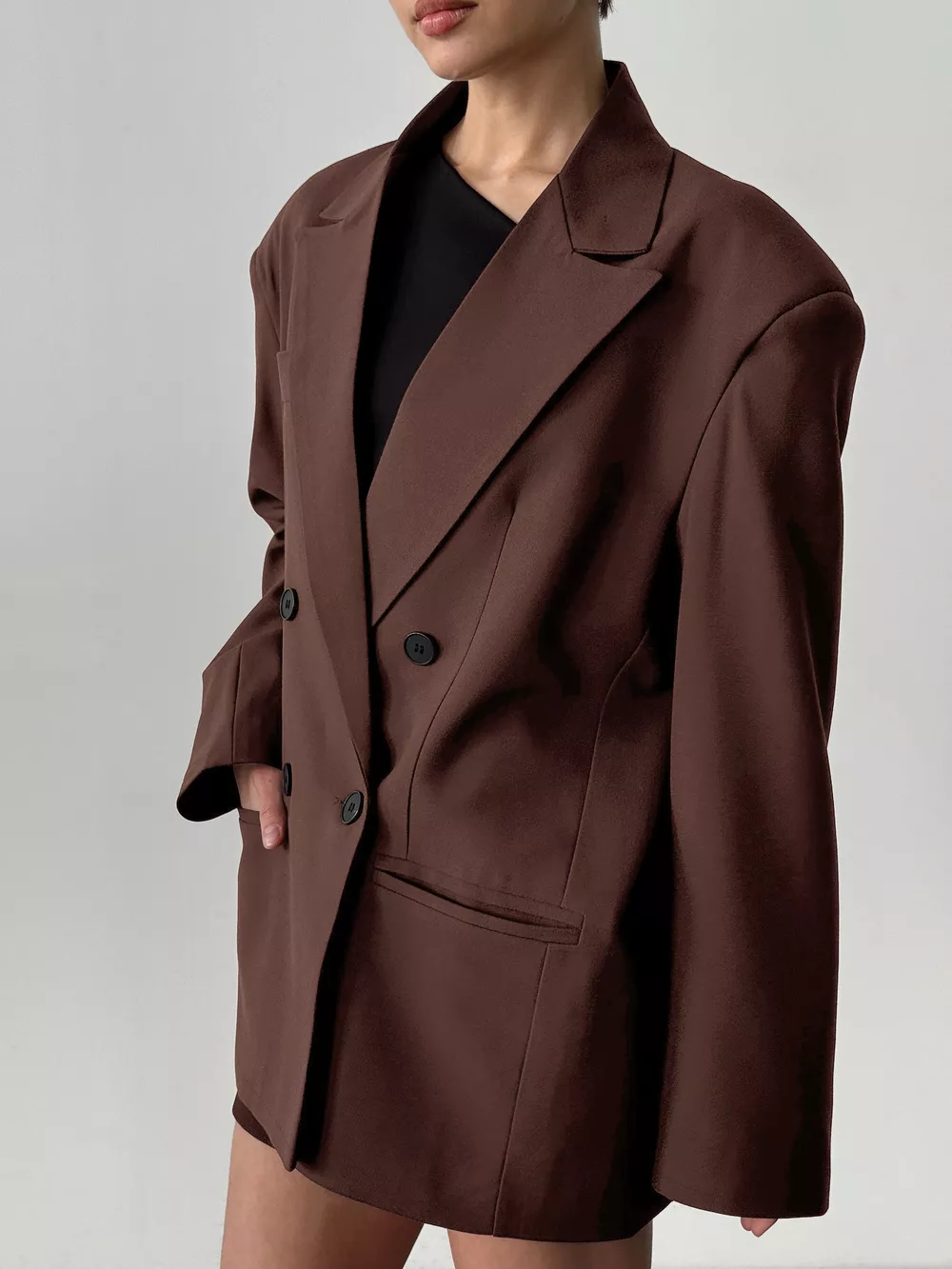 Double-Breasted Lapel Collar Blazer, image 5