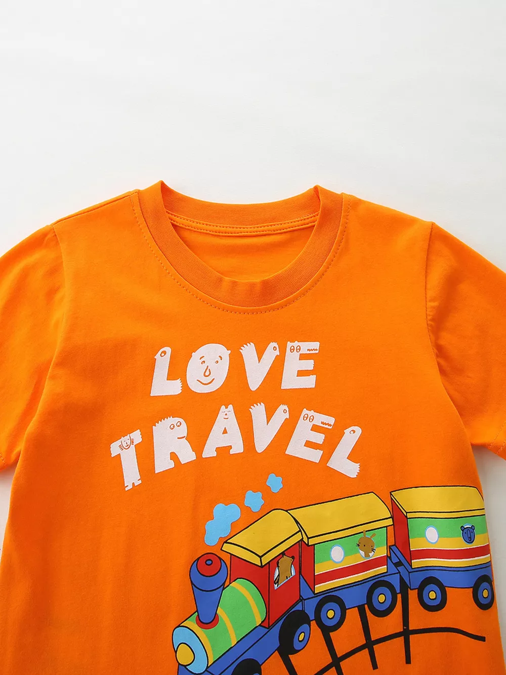 Children's Love Travel Train Print Casual Set, image 3