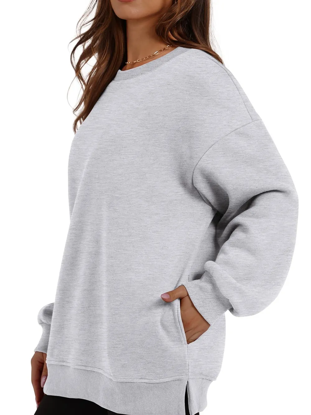Oversized Long Sleeve Crewneck Sweatshirt, image 6