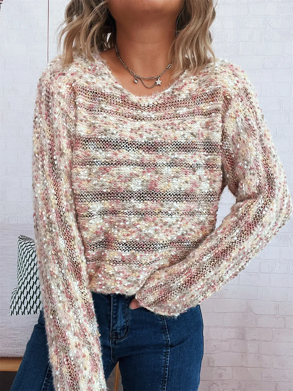 Round Neck Long Sleeve Sweater