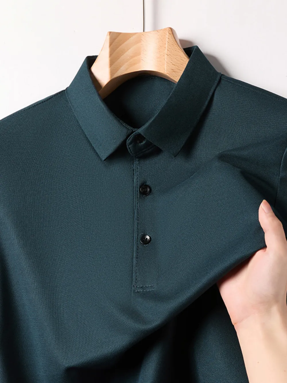 Men's Plus Size Button Detail Short Sleeve Polo, image 7