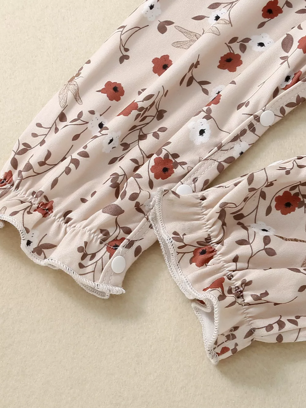 Children's Floral Print Smocked Jumpsuit, image 5