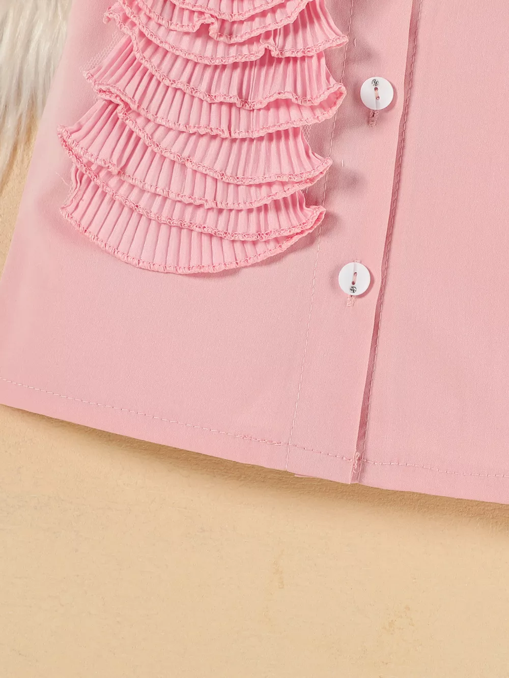 Children's Flower Decor Shirt & Pleated Skirt Set, image 7