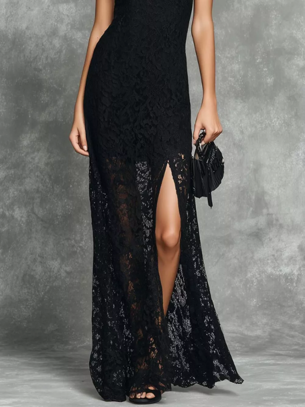 Slit Lace Sleeveless Maxi Dress, image 3