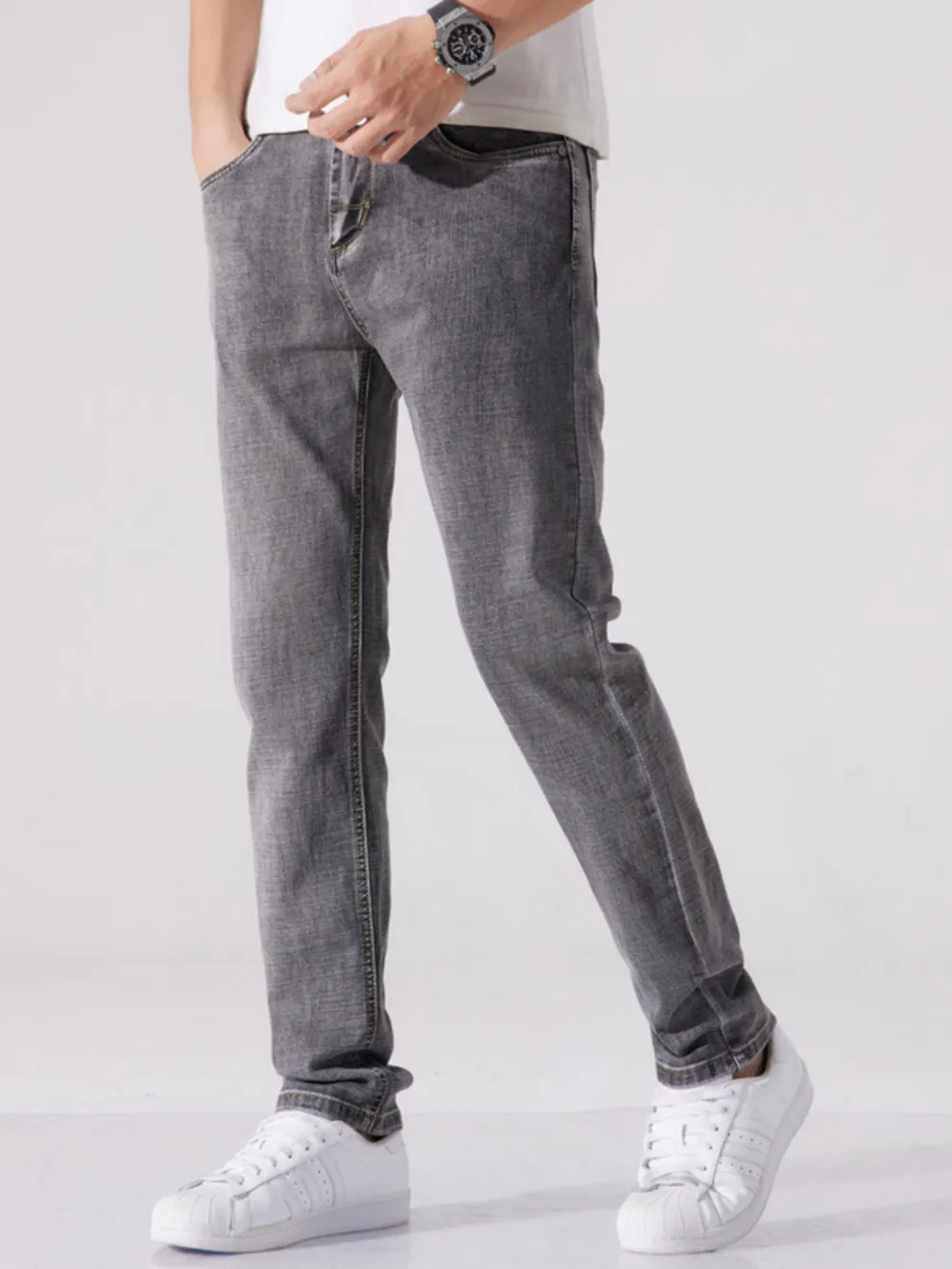 Men's Slim Fit Washed Jeans, image 2