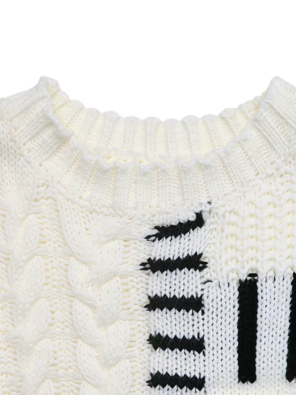 Cable Knit Round Neck Sweater, image 10