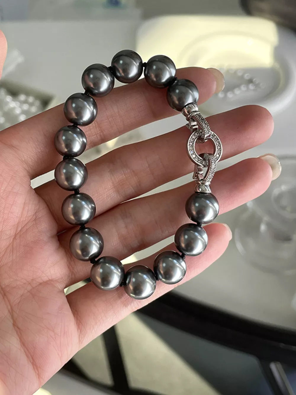 Pearl Beaded Bracelet with Clasp, image 7