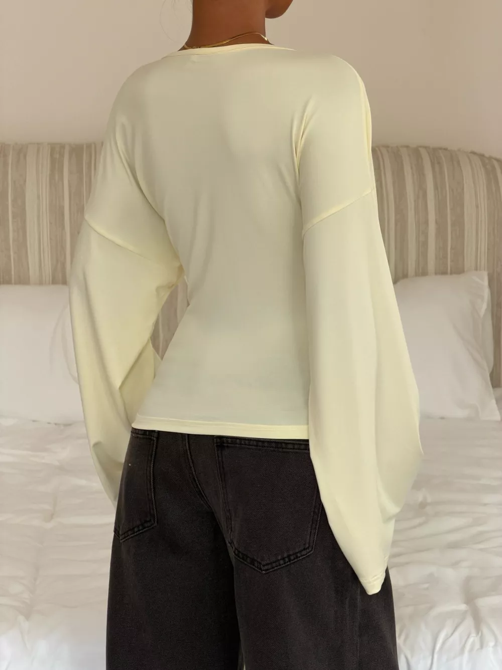 V-Neck Flare Sleeve T-Shirt, image 5