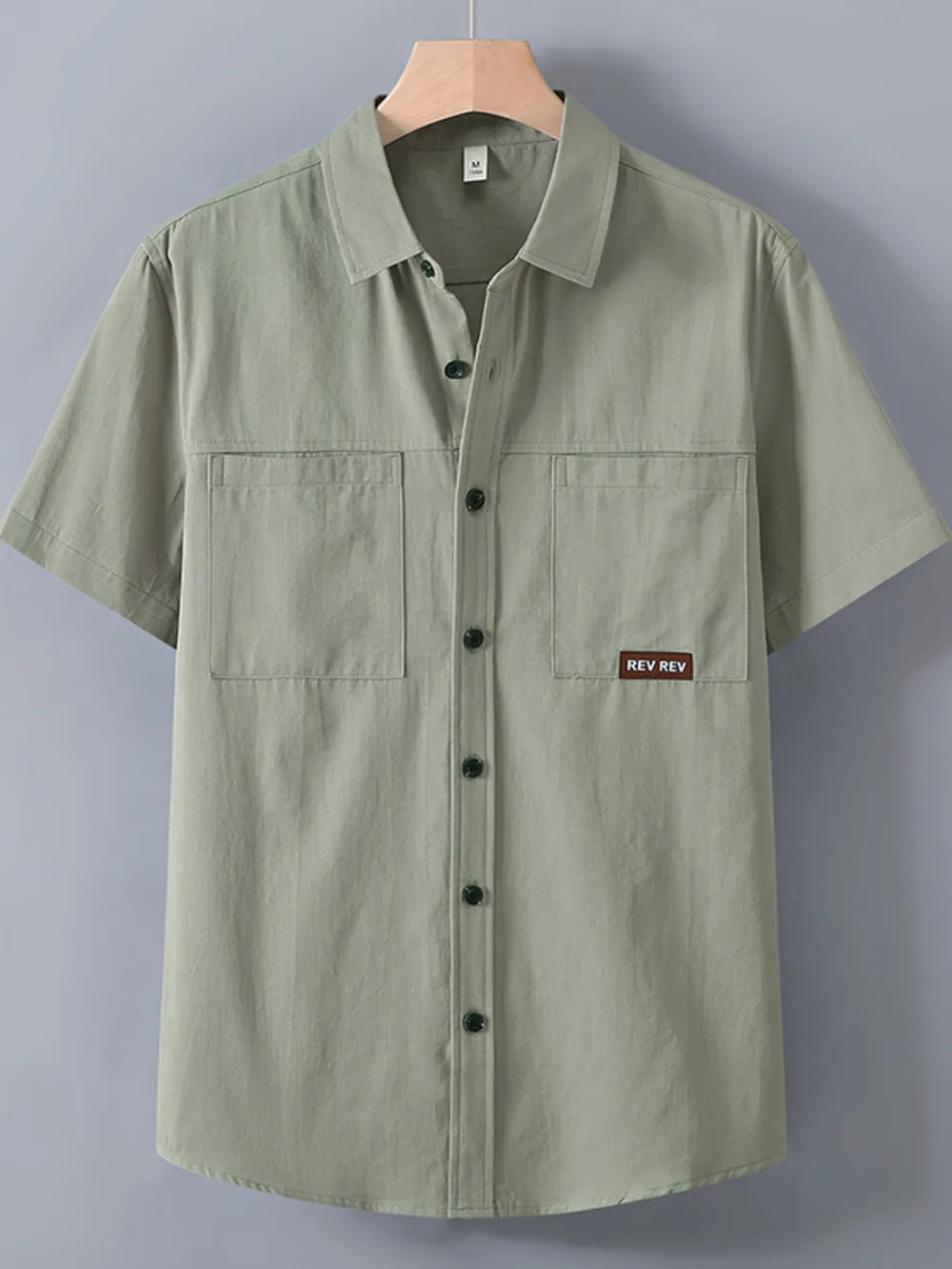 Men's Plus Size Button Up Short Sleeve Shirt, image 4