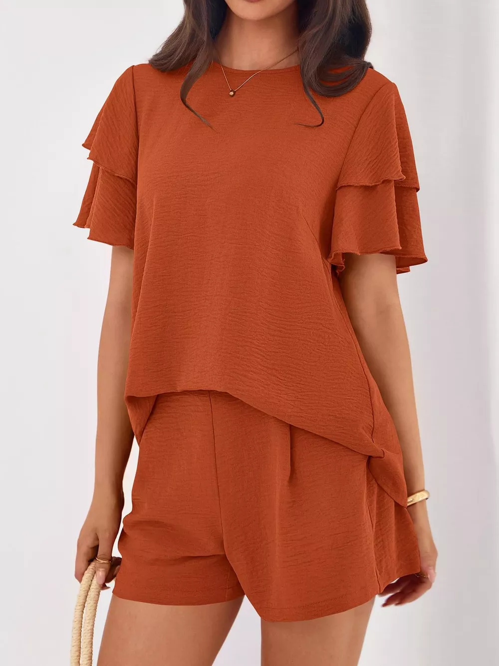 Ruffle Sleeve Top and Shorts Two-Piece Set, image 31