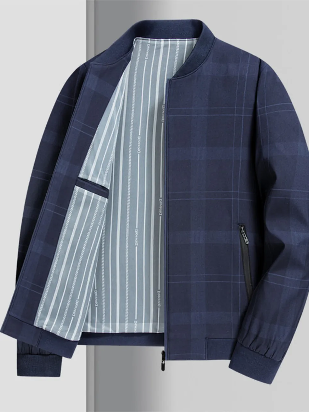Men's Plus Size Zip Up Long Sleeve Jacket, image 4
