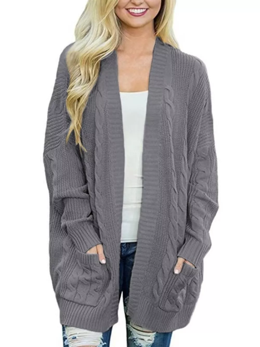 Chunky Knit Open Front Cardigan