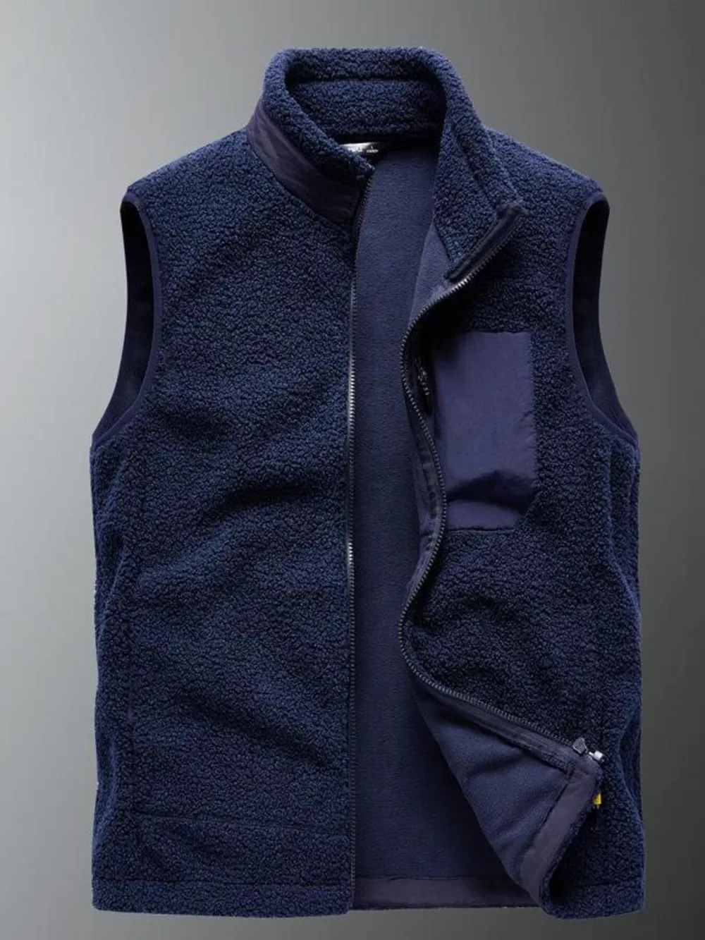 Men's Plus Size Zip Up Vest with Pockets, image 5