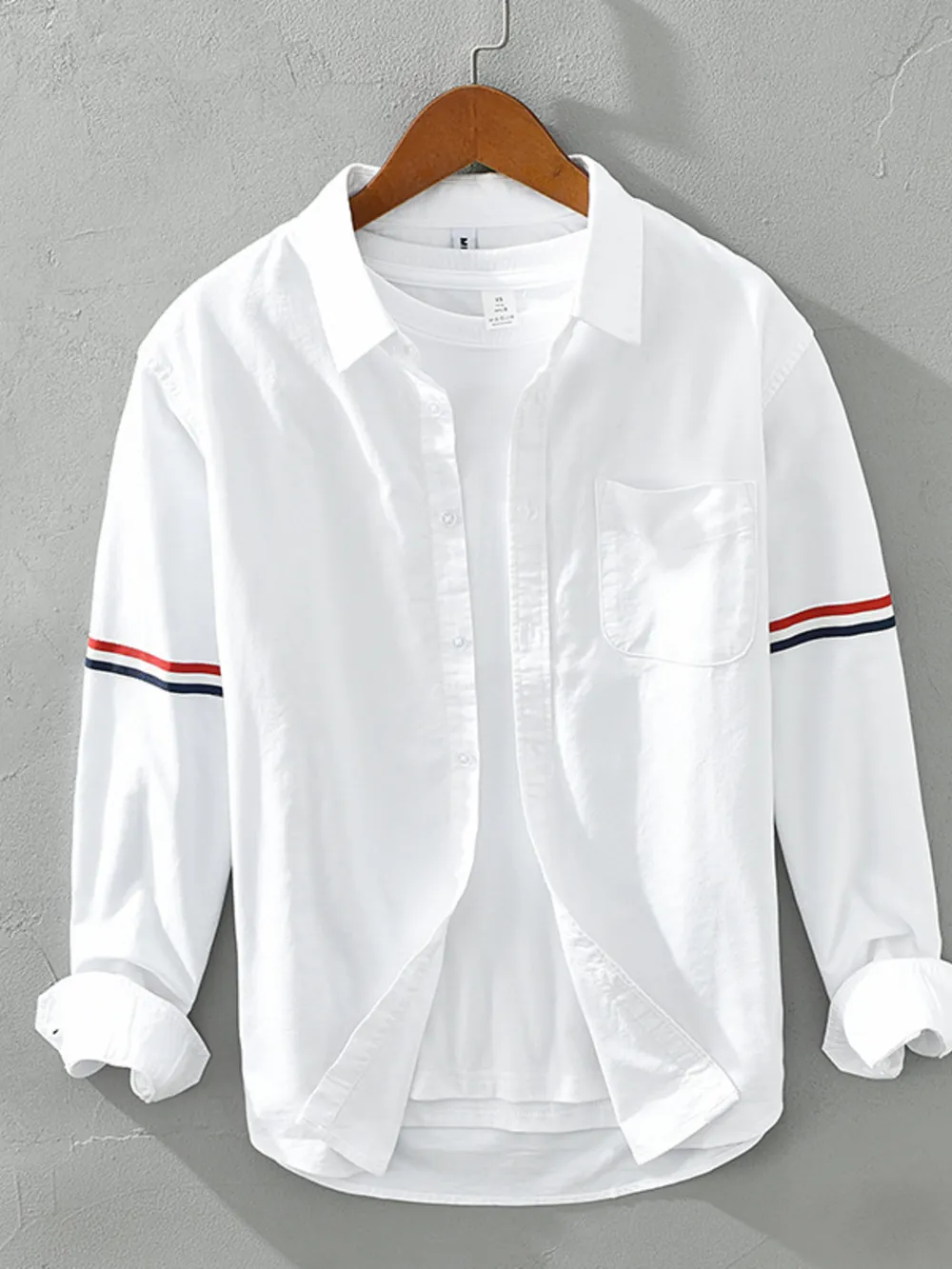 Men's Plus Size Long Sleeve Button-Up Shirt, image 2