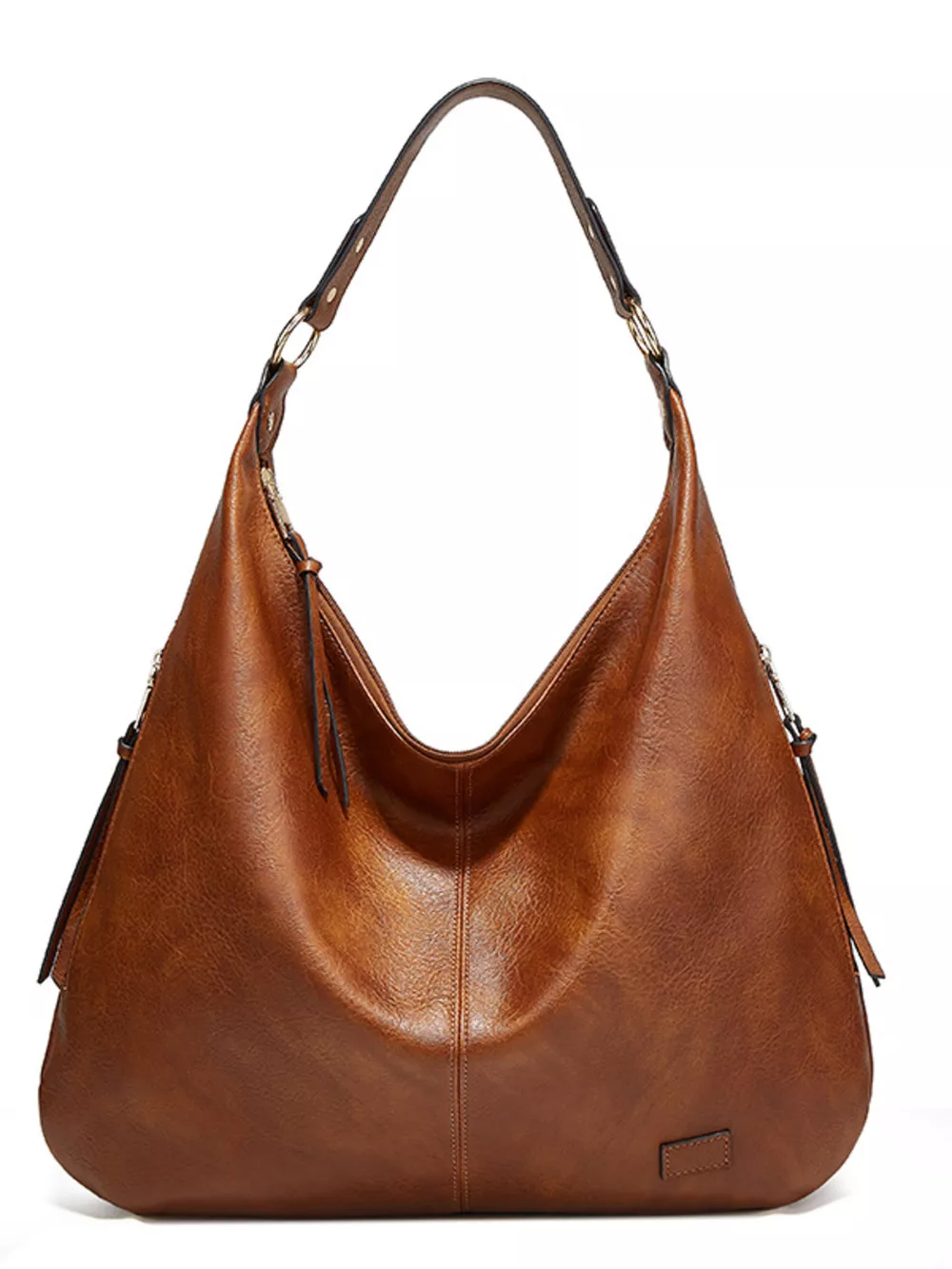 Leather Slouchy Shoulder Bag, image 5