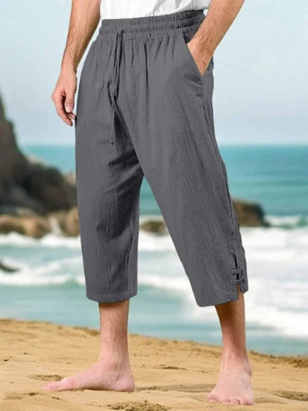 Men's Full Size Loose Fit Cropped Pants Plus Size, image 5