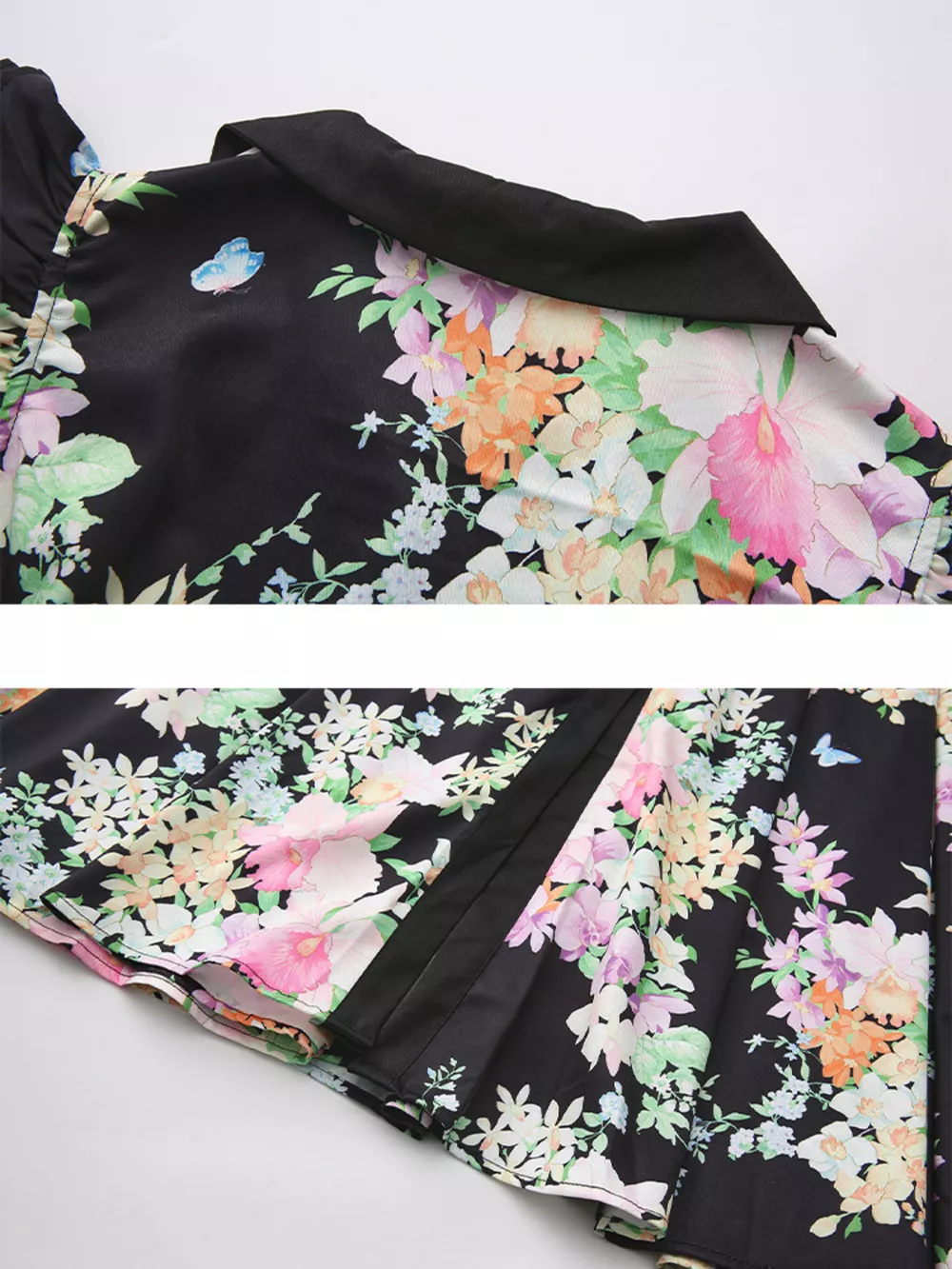 Floral Print Ruffle Sleeve Midi Dress, image 11