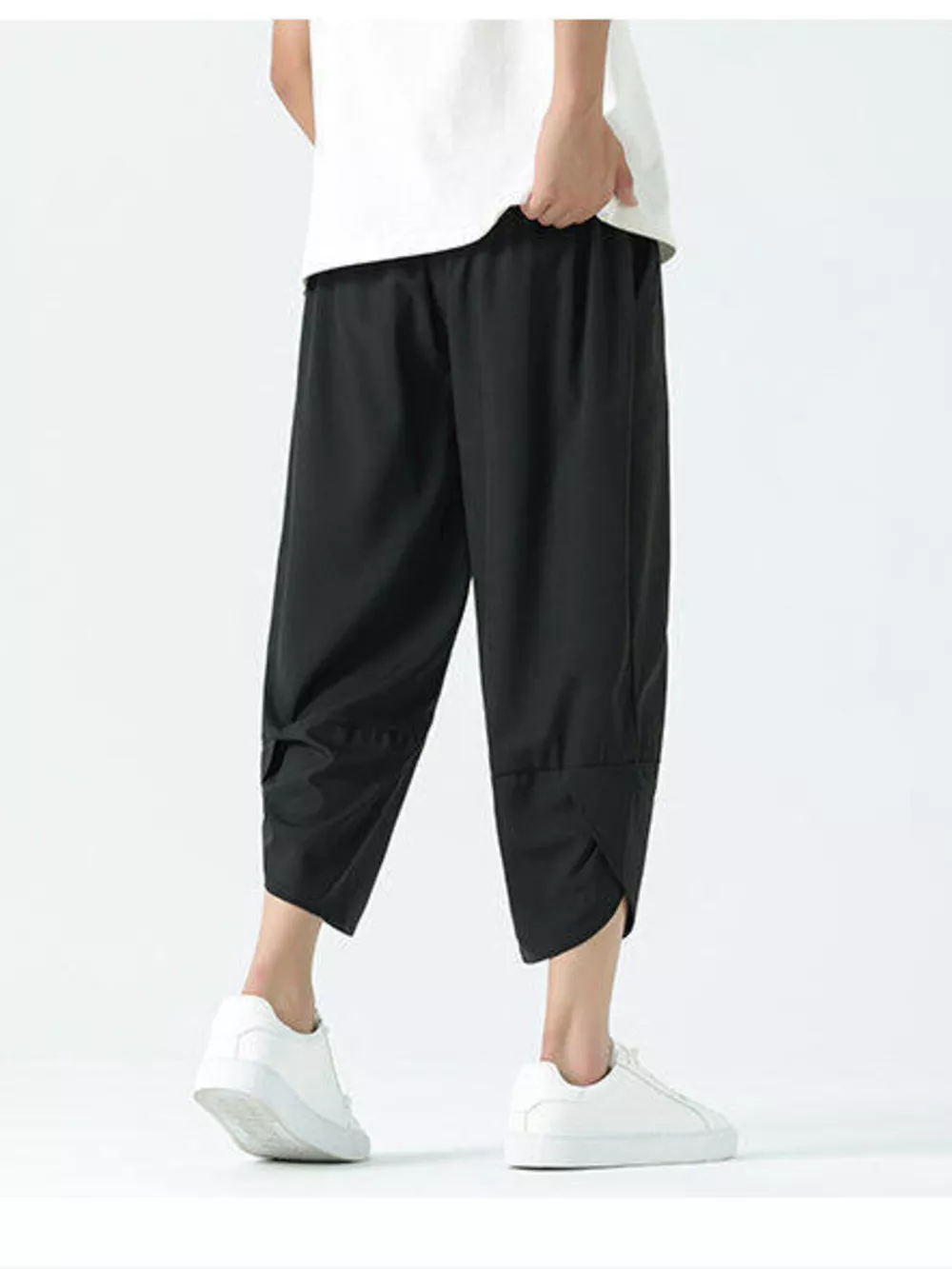 Men's Plus Size Casual Loose Cropped Pants, image 6