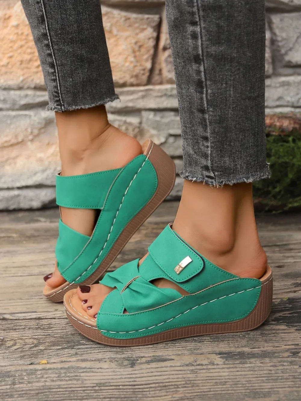 Open Toe Wedge Sandals, image 2