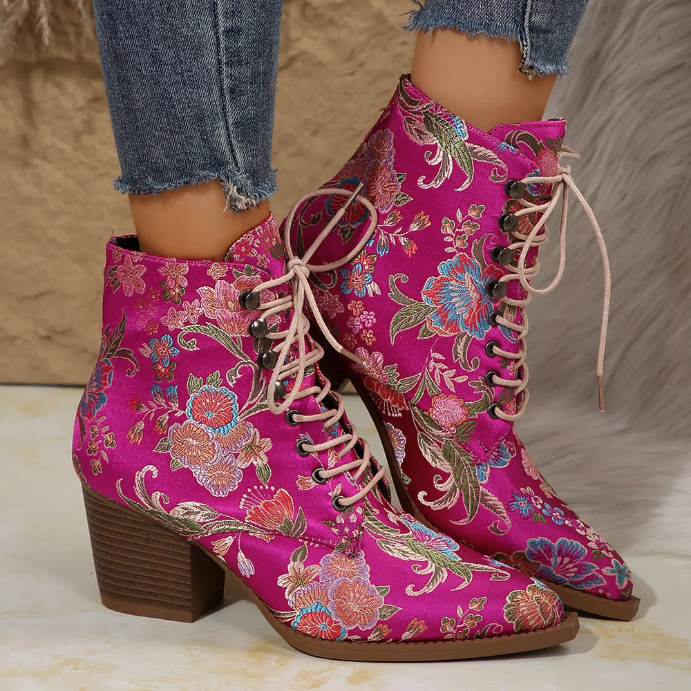 Point Toe Block Heels Boots, image 2