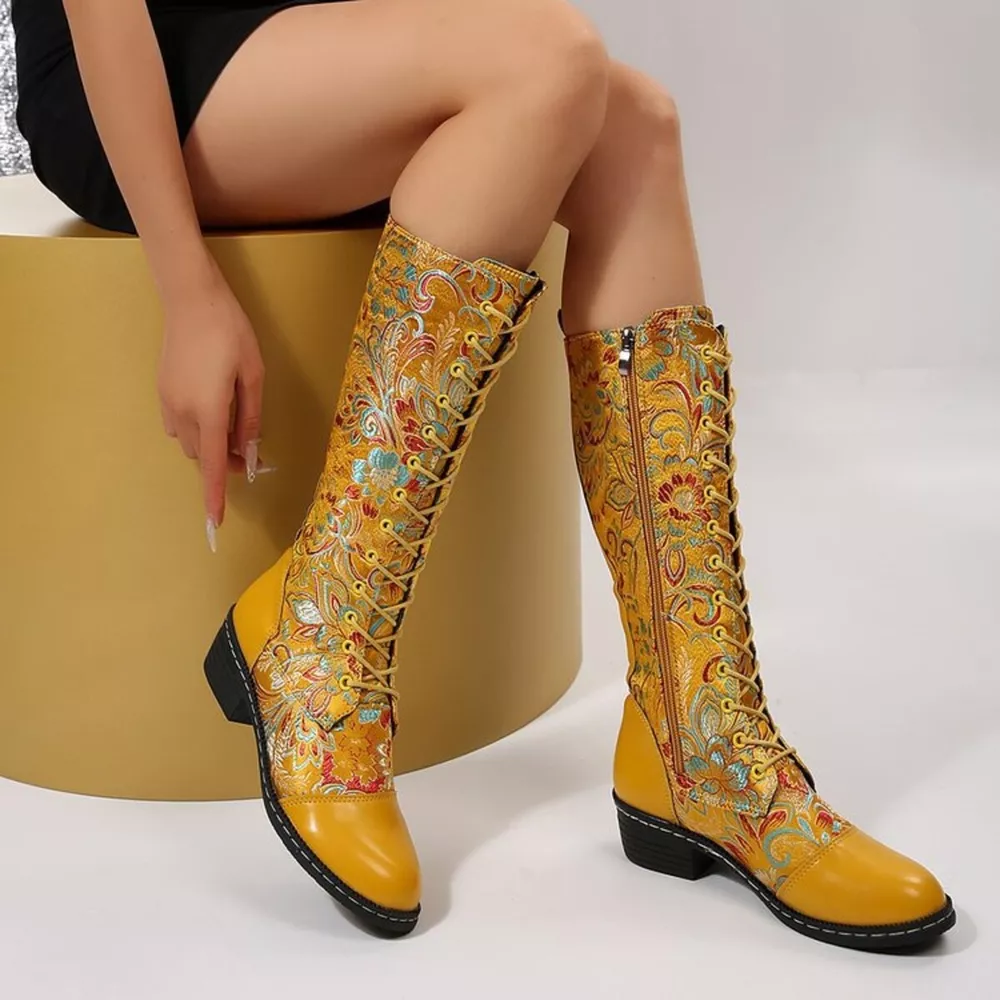 Lace Up Block Heels Boots, image 7