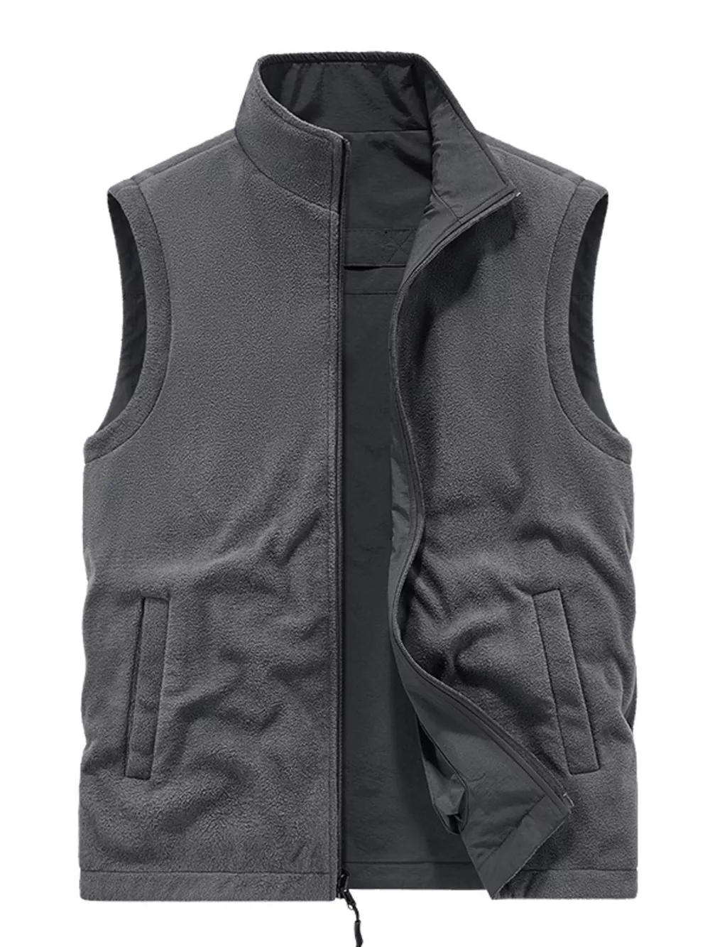 Men's Plus Size Zip Up Fleece Lined Vest, image 4