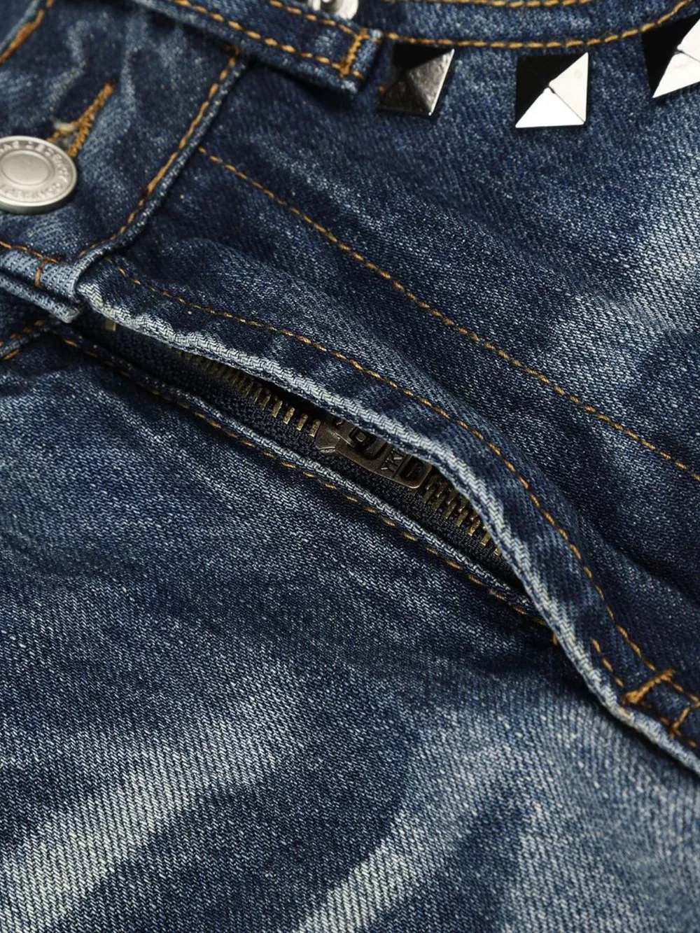 Men's Studded Washed Bootcut Jeans, image 8
