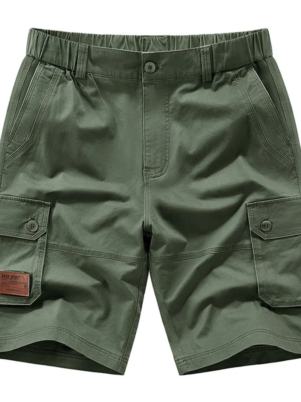 Men's Plus Size Pocketed Elastic Waist Shorts, image 6