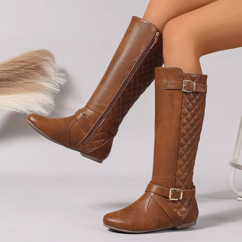 Round Toe Block Heels Boots, image 6