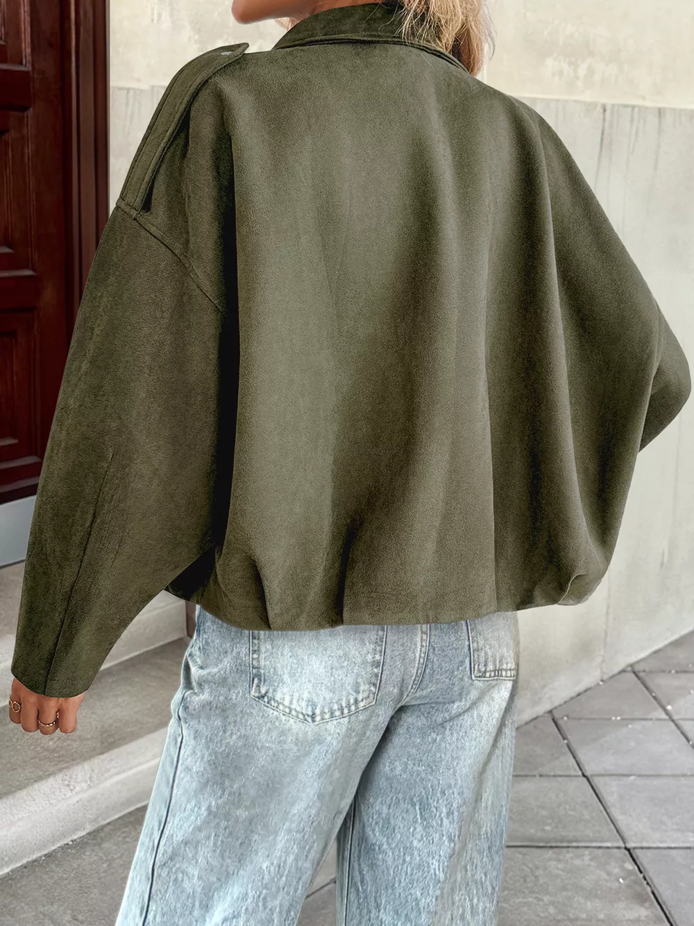 Zip Up Drop Shoulder Jacket, image 9