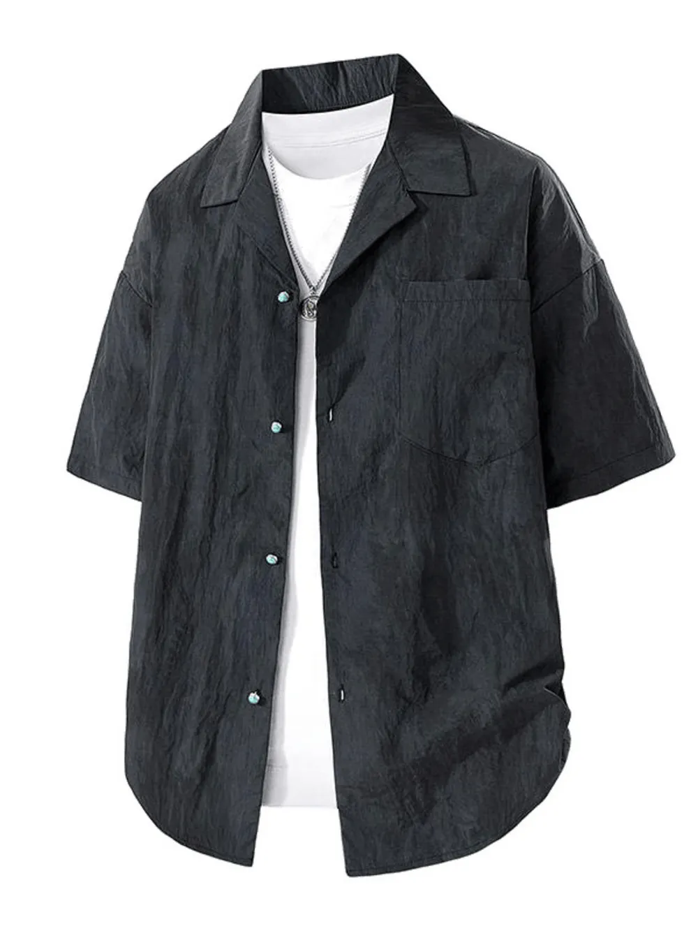 Men's Plus Size Button Up Short Sleeve Shirt, image 2