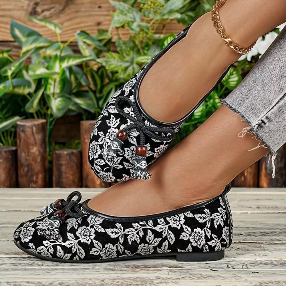 Bow Round Toe Slip-Ons, image 4