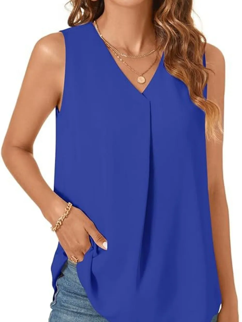 Full Size V-Neck Sleeveless Tank Top Plus Size, image 30
