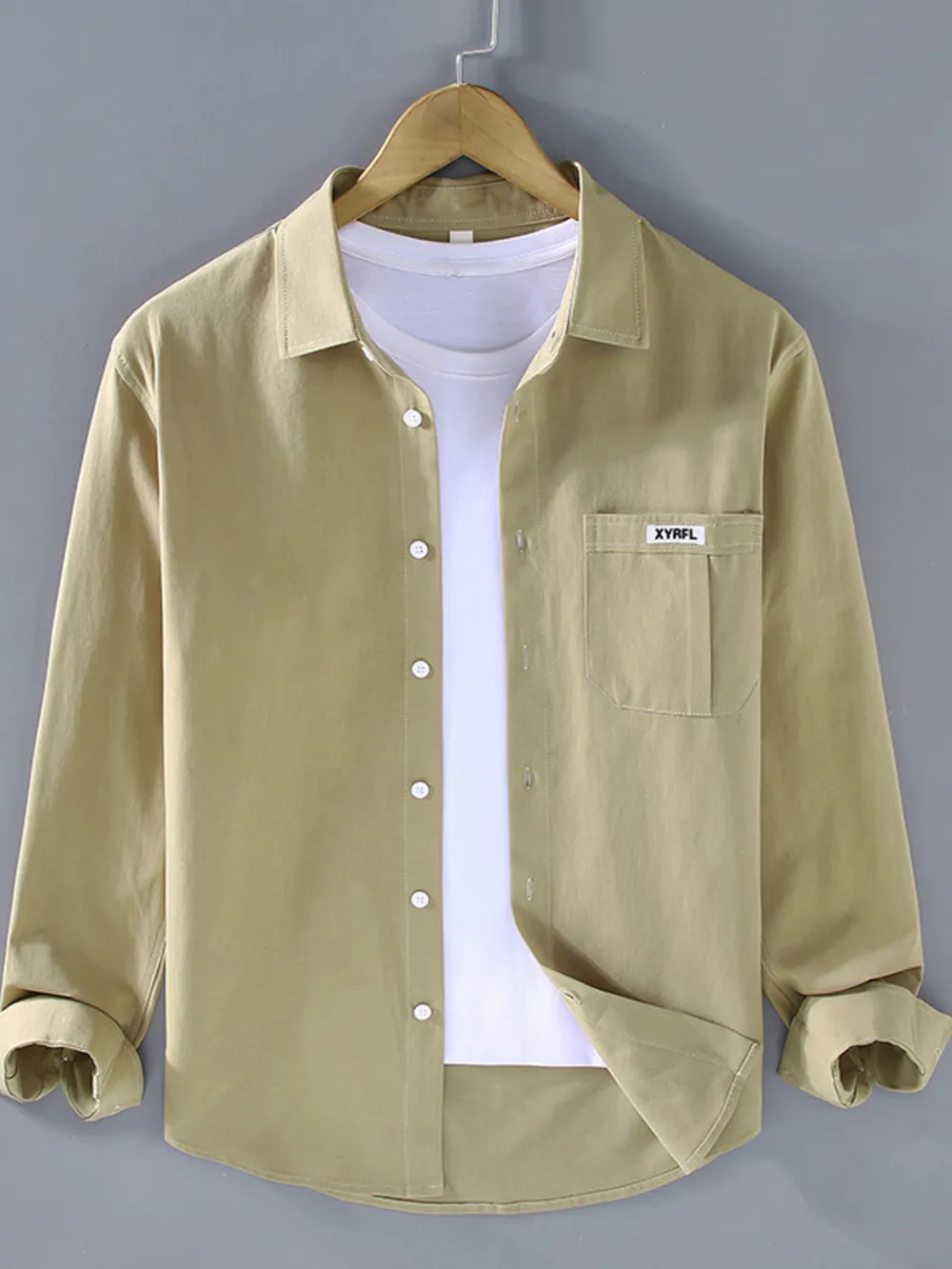 Men's Plus Size Button Up Long Sleeve Shirt, image 3