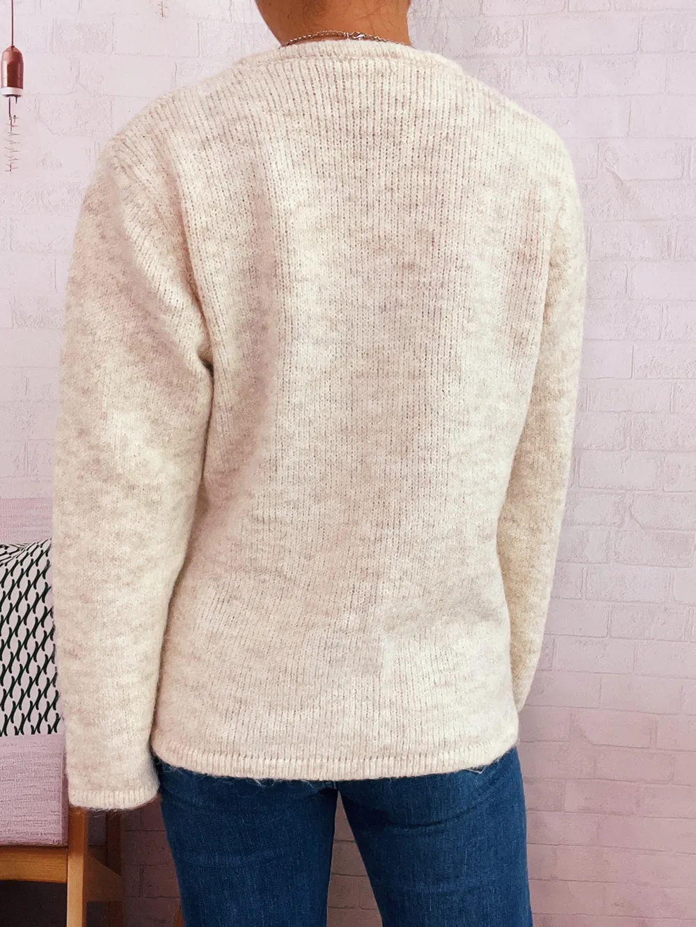 Button-Front Side-Tie Sweater, image 5