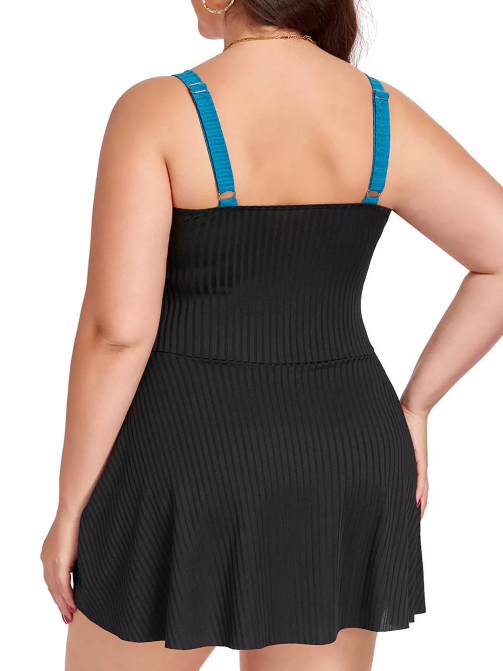 Plus Size Ruched One-Piece Swim Dress, image 9