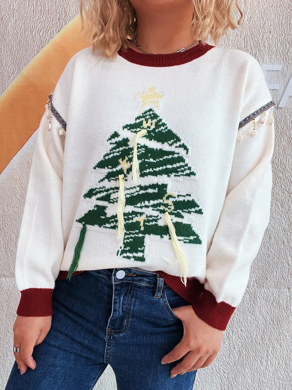 Christmas Tree Long Sleeve Sweater, image 8