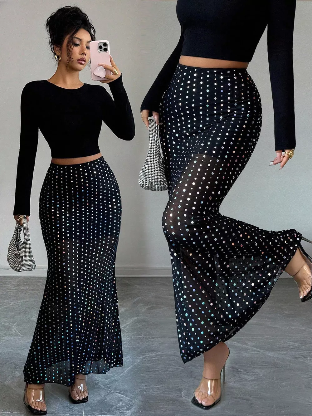 Polka Dot Maxi Skirt, image 5