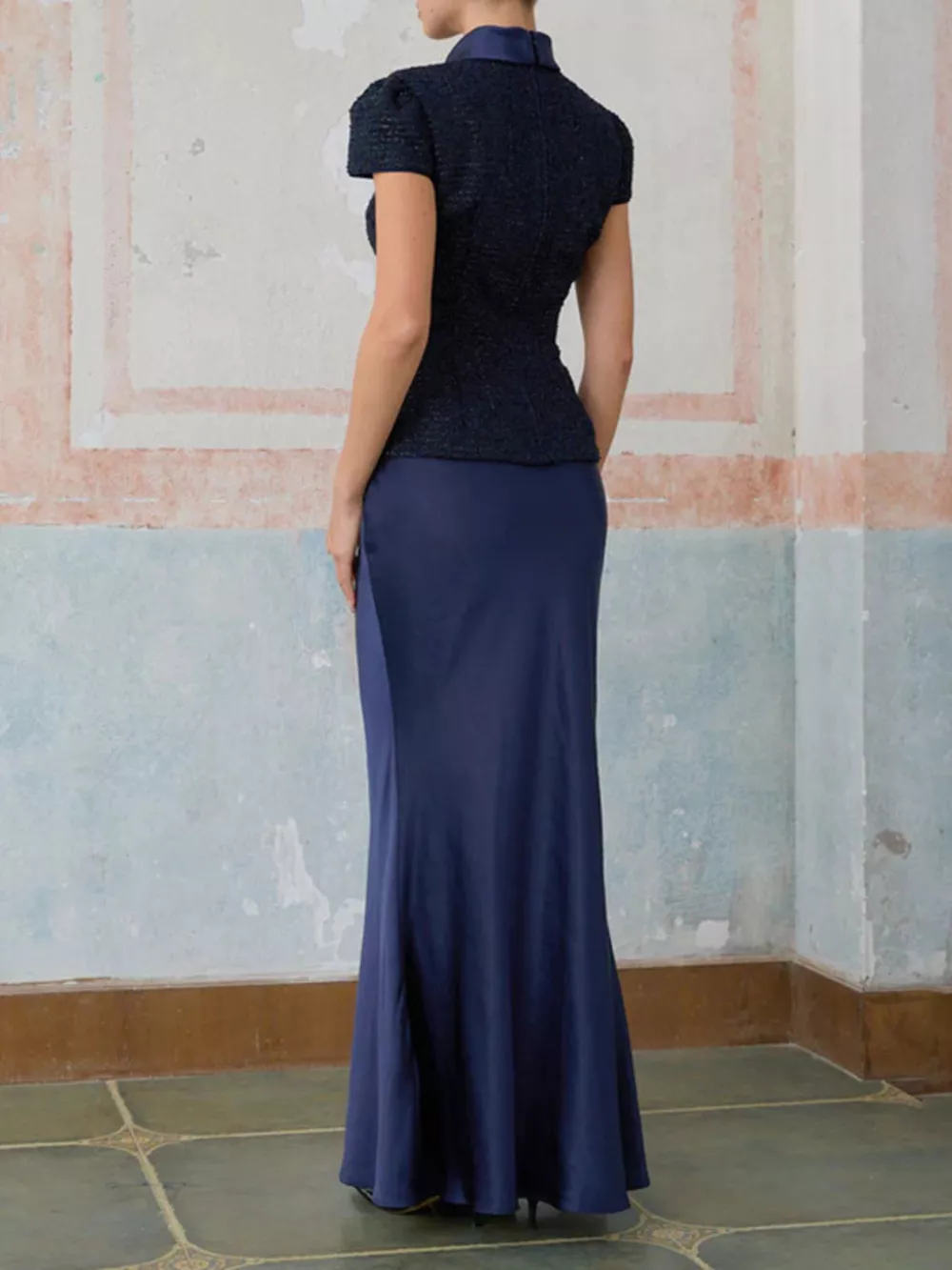 Tweed Jacket and Satin Skirt Set, image 3