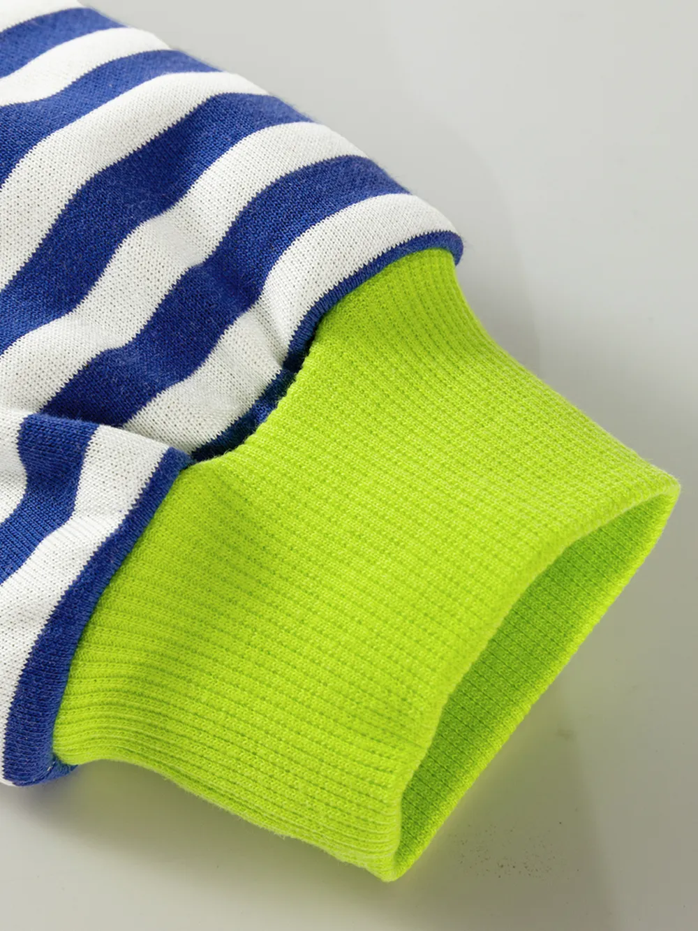 Striped Contrast Ribbed Trim Drop Shoulder Sweatshirt, image 13