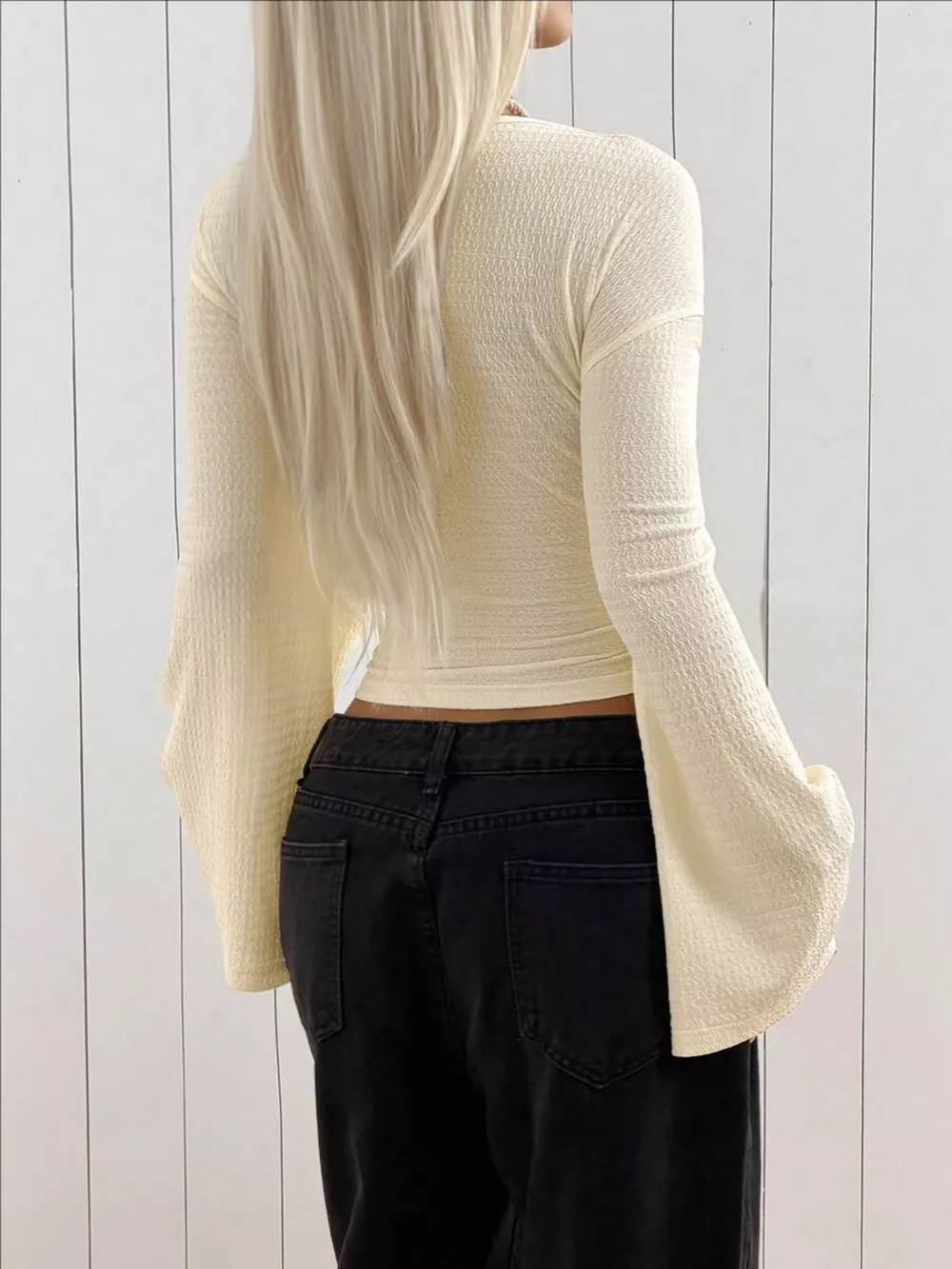Slim Fit Flare Sleeve Top, image 6