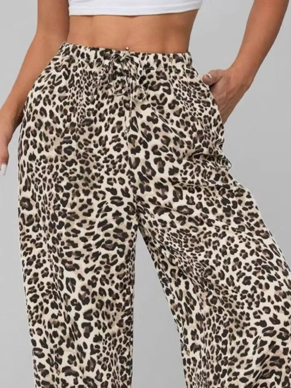 Leopard Print Wide Leg Pants, image 8
