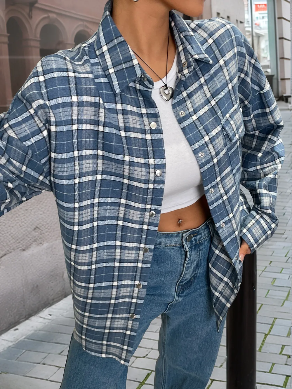 Plaid Button Up Long Sleeve Shirt, image 2