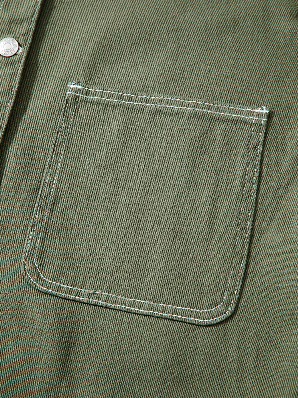 Patched Pocket Collared Button Front Boyfriend Denim Jacket, image 12